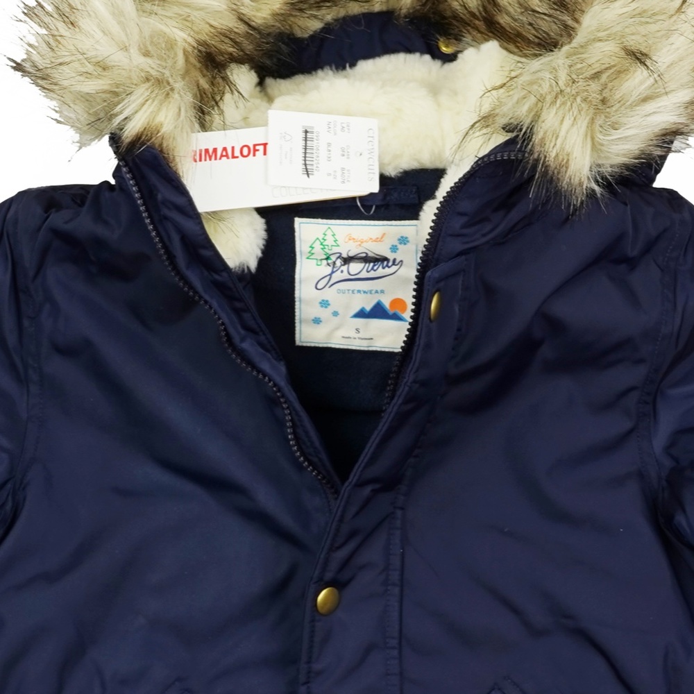 New CREWCUTS JCREW Size S Boys Fishtail Parka with Eco-Friendly PrimaLoft NAVY - Picture 4 of 5